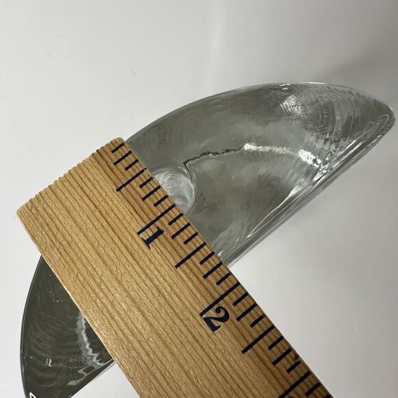 Living Quarters Half Moon Glass Bud Vase Taper Candle Pen Holder Book End Heavy - Picture 13 of 15